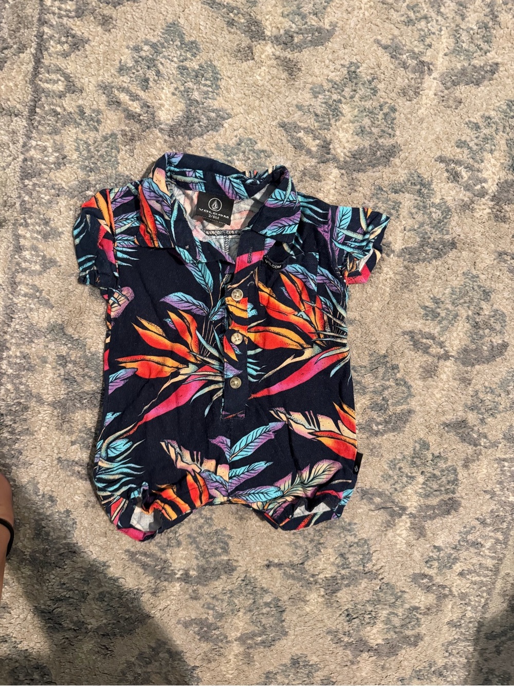 Volcom Navy Tropical Button-Up Shirt